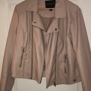 Pink Faux Leather Jacket